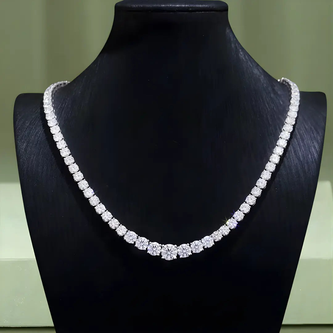 Colar Riviera Clássico Cravejado Moissanite Luxo