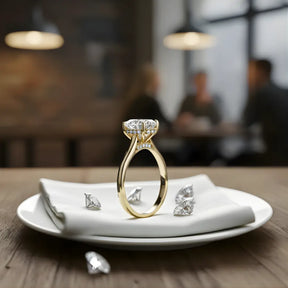 Anel Solitário Lior com Moissanite Oval 2Ct