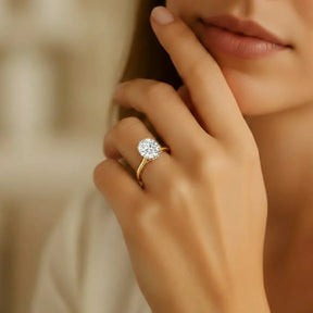 Anel Solitário Lior com Moissanite Oval 2Ct