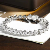 Pulseira Riviera com Moissanite Coração 1Ct
