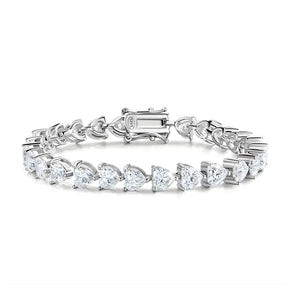 Pulseira Riviera com Moissanite Coração 1Ct