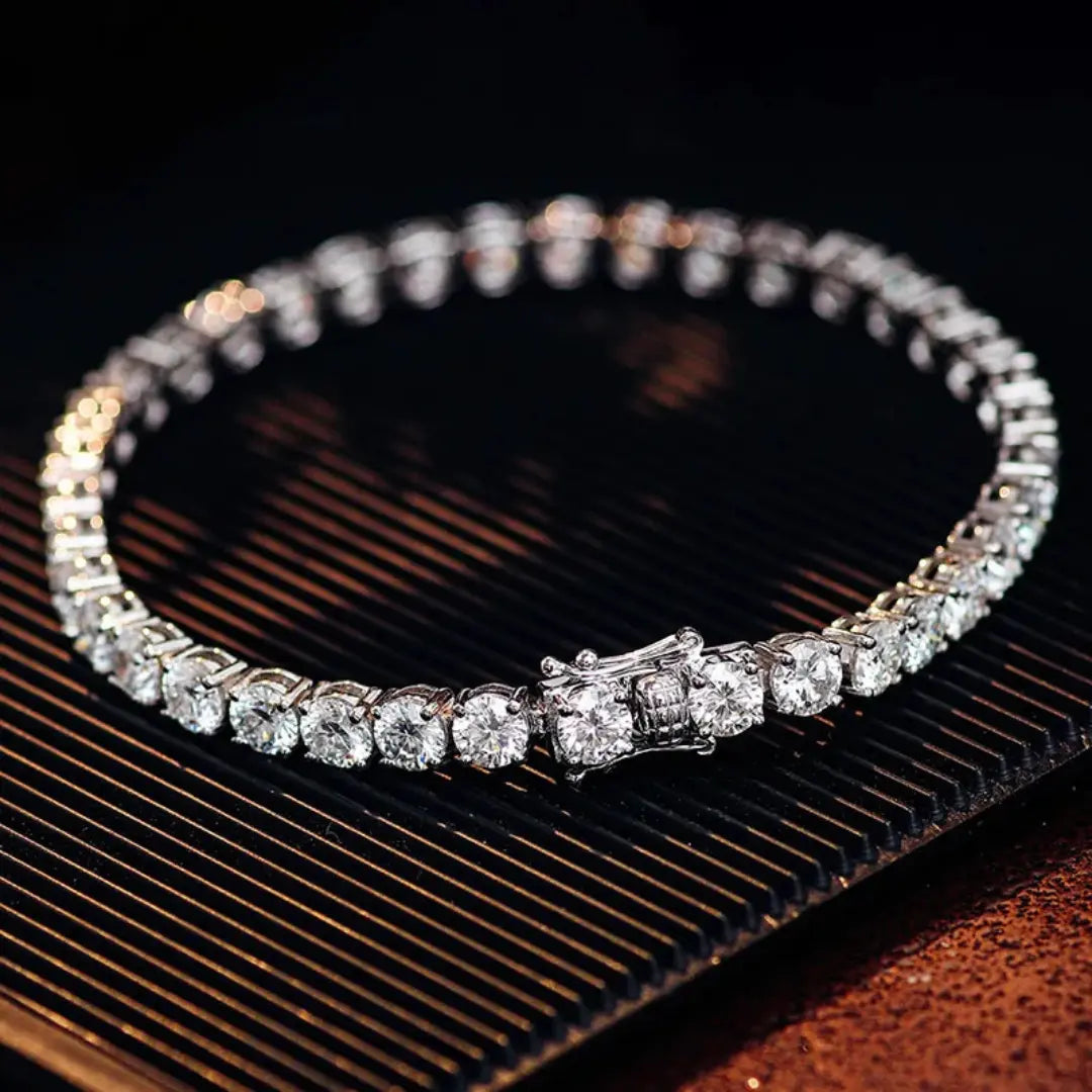 Pulseira Riviera Clássica com Moissanite 1Ct