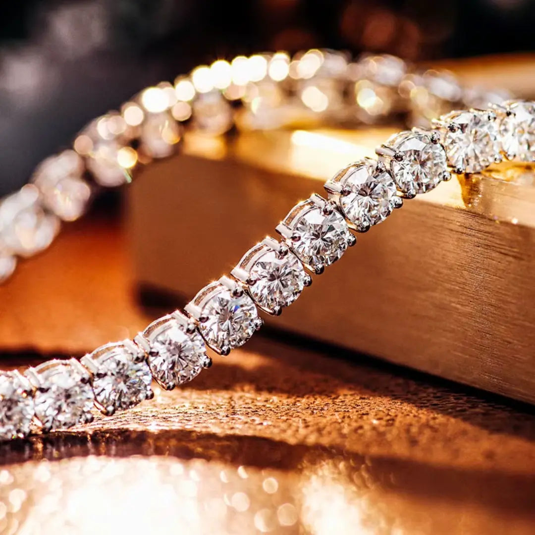 Pulseira Riviera Clássica com Moissanite 1Ct