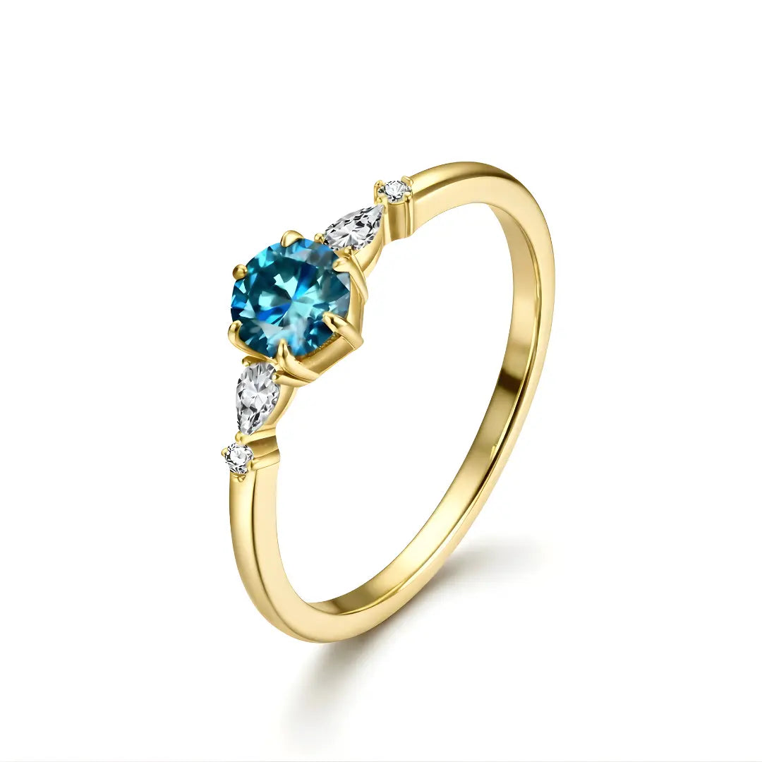 Anel de Noivado Cinderela com Moissanite 0.5Ct