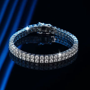 Pulseira Riviera Dupla Cravejada com Moissanite