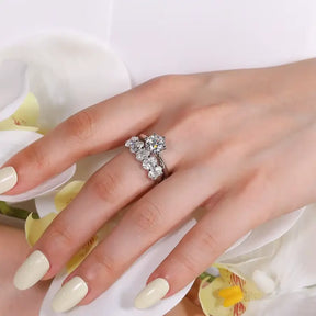 Anel Eternidade Prata 925 Moissanite Deluxe 0.5CT