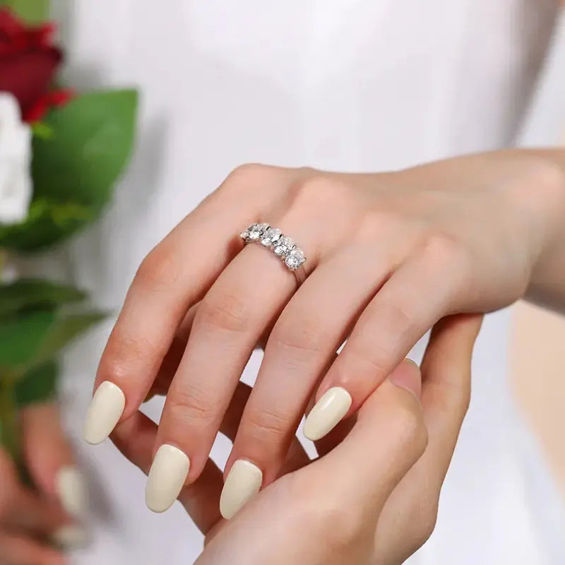Anel Eternidade Prata 925 Moissanite Deluxe 0.5CT