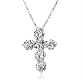 Colar Cruz Cravejado Moissanite Deluxe