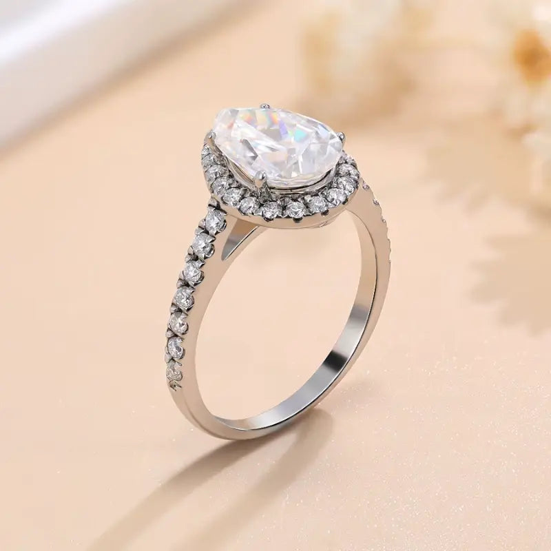 Anel de Noivado Virelle com Moissanite Gota 2CT
