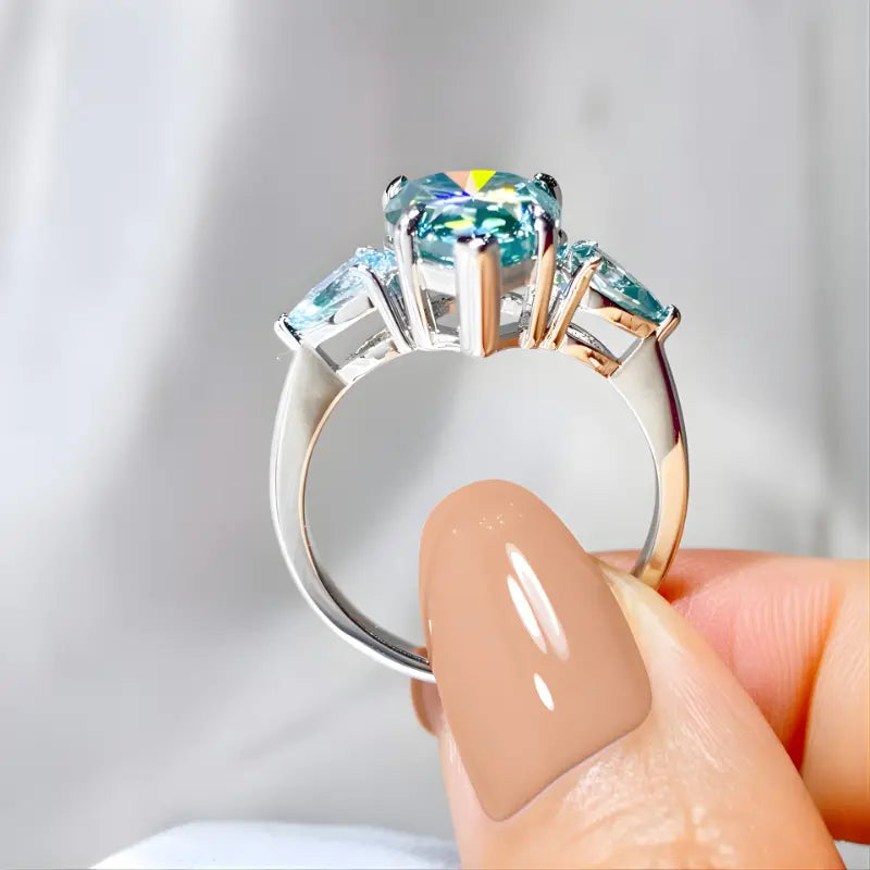 Anel Oceane Moissanite Deluxe Gota 5CT