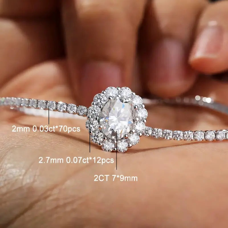 Pulseira Duchesse Cravejada Moissanite Deluxe