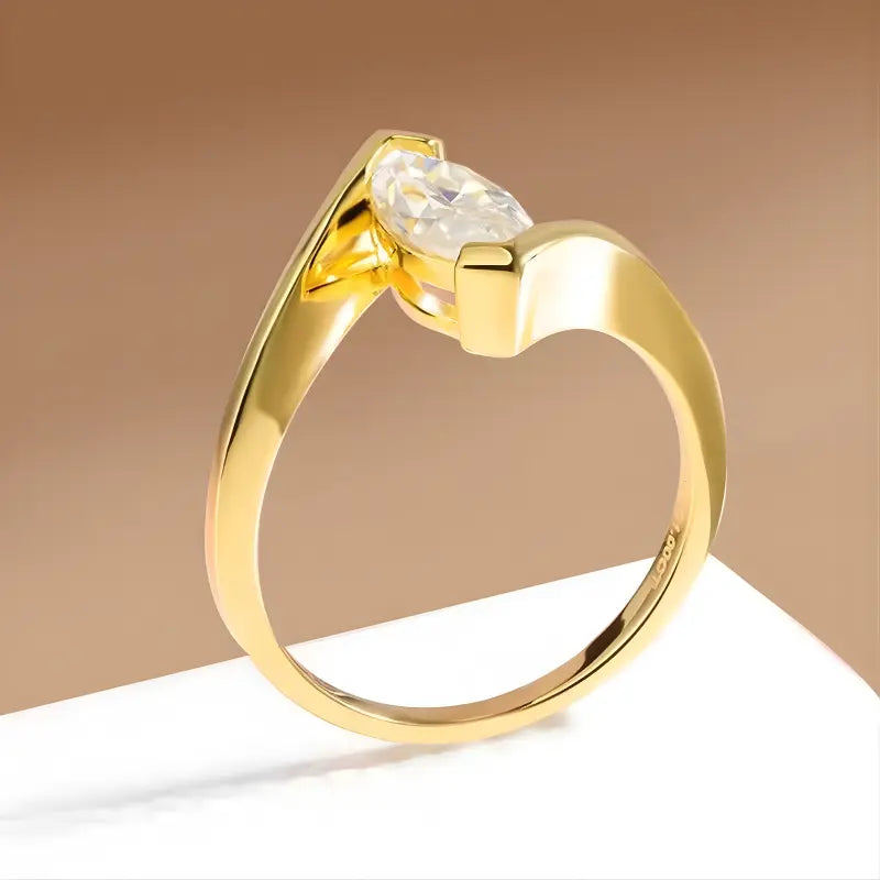 Anel Solitário Moissanite Deluxe Marquise Cut 1CT