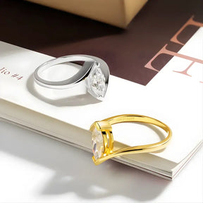 Anel Solitário Moissanite Deluxe Marquise Cut 1CT
