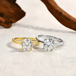 Anel Solitário Novaire Moissanite Deluxe Oval 2CT
