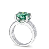 Anel Celestine Prata 925 com Moissanite Verde