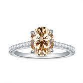 Anel Solitário Kalem Moissanite Oval Champagne