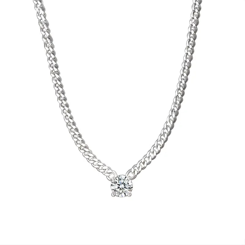 Colar Ellos Prata 925 com Moissanite