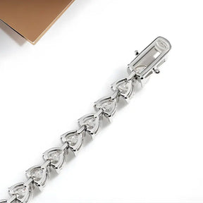 Pulseira Riviera com Moissanite Coração 1Ct