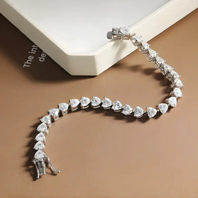 Pulseira Riviera com Moissanite Coração 1Ct