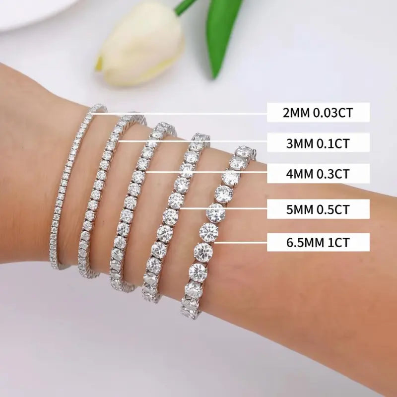 Pulseira Riviera Clássica com Moissanite 1Ct