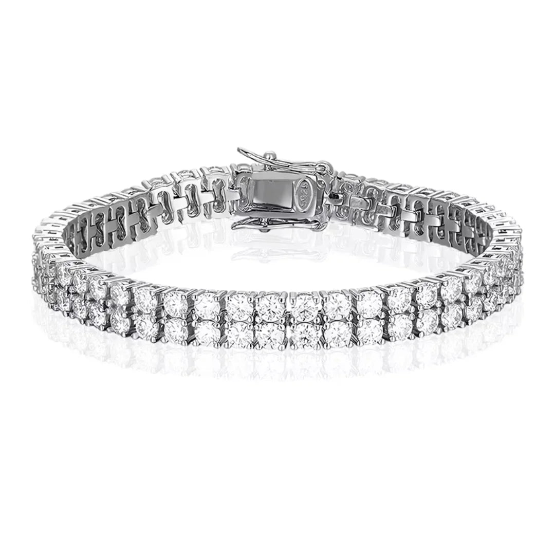 Pulseira Riviera Dupla Cravejada com Moissanite