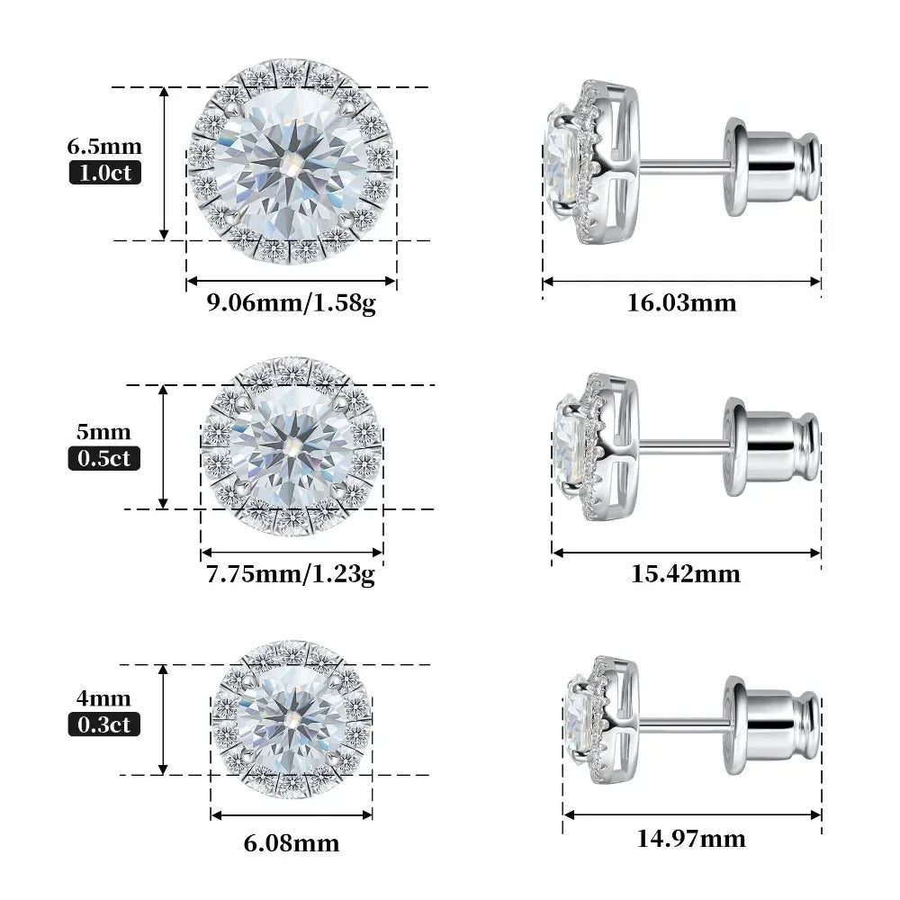 Brinco Aurem Ponto de luz Moissanite