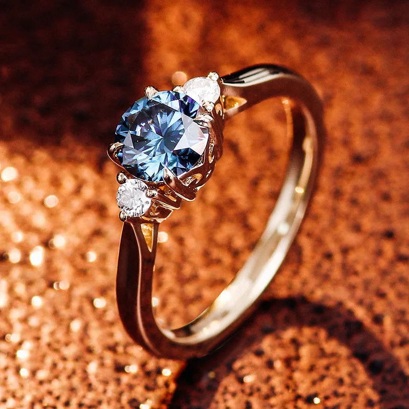 Anel de Noivado Cinderela em Ouro 10K com Moissanite 1Ct - Ollys Design