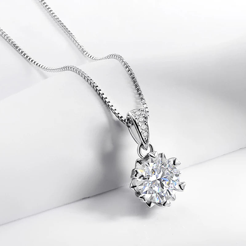 Colar Belle com Pedra Moissanite 1Ct ou 2Ct
