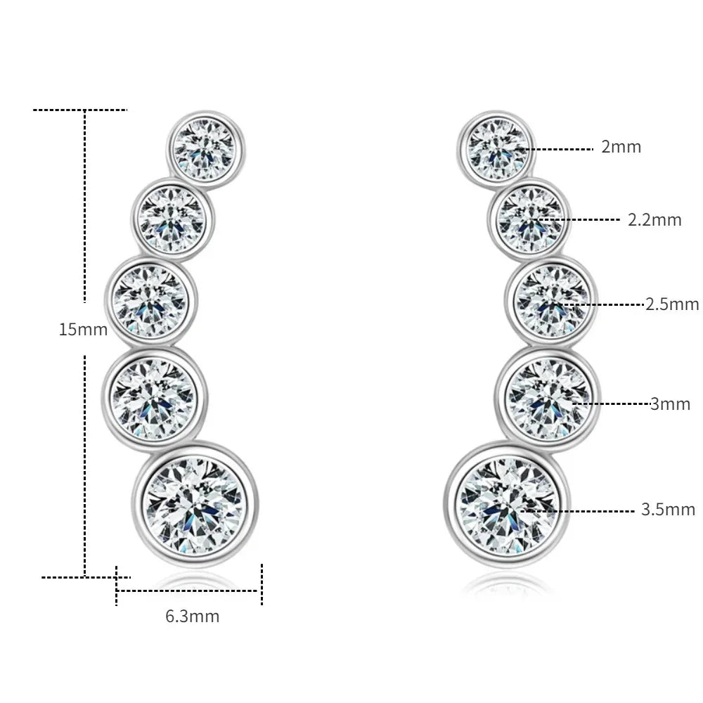 Brinco Éclisse Cravejado Moissanite Deluxe