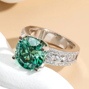 Anel Celestine Prata 925 com Moissanite Verde