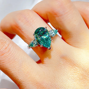 Anel Oceane Moissanite Deluxe Gota 5CT