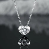 Colar Coração Prata 925 Moissanite Deluxe 1CT