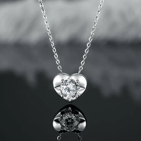 Colar Coração Prata 925 Moissanite Deluxe 1CT