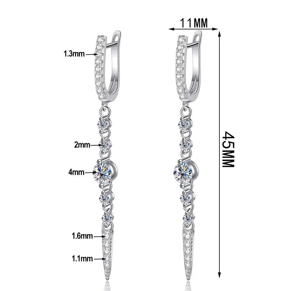 Brinco Lys Prata 925 com Moissanite