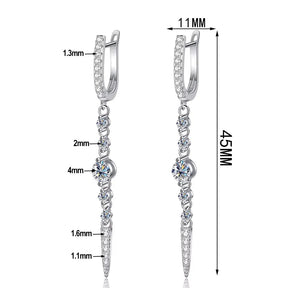 Brinco Lys Prata 925 com Moissanite