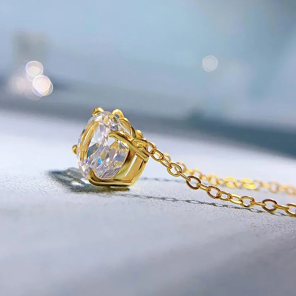 Colar Lumi com Moissanite Oval 3Ct