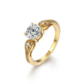 Anel Solitário Banhado a Ouro 18k e Moissanite