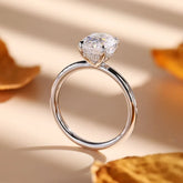 Anel Solitário Prata 925 Moissanite Oval 3Ct