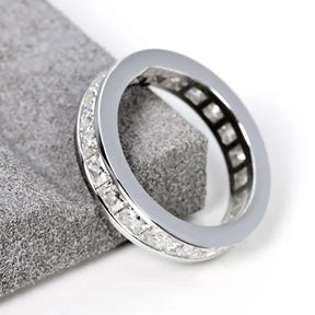 Anel Souveraine Cravejado Moissanite Deluxe Lab Grown