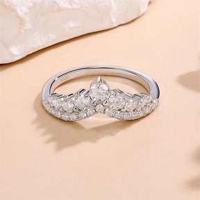 Anel Coroa de Pedras Moissanite