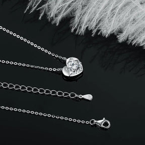 Colar Coração Prata 925 Moissanite Deluxe 1CT