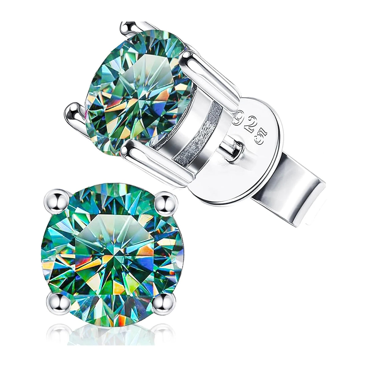 Brinco Celestine Prata 925 Moissanite Ciano