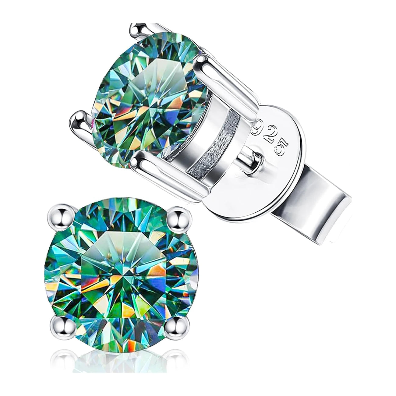 Brinco Celestine Prata 925 Moissanite Ciano