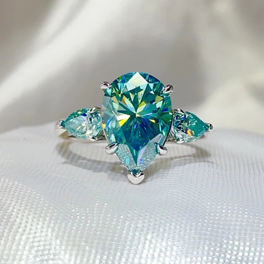 Anel Oceane Moissanite Deluxe Gota 5CT