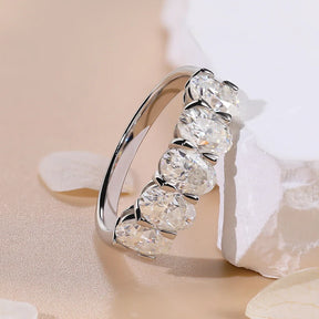 Anel Eternidade Prata 925 Moissanite Deluxe 0.5CT