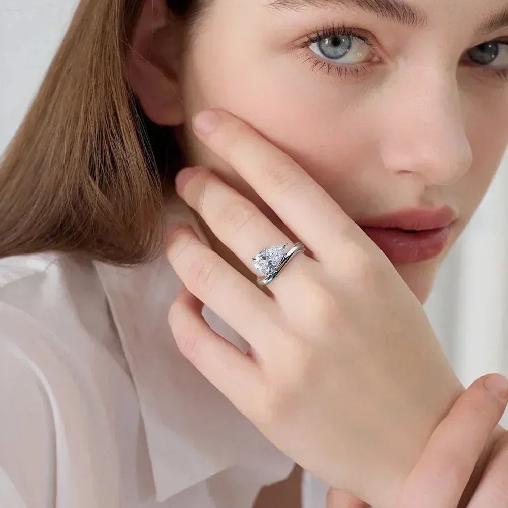 Anel Virel Moissanite Deluxe Gota 3Ct
