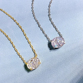 Colar Lumi com Moissanite Oval 3Ct