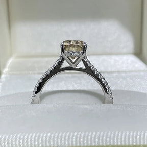 Anel Solitário Kalem Moissanite Oval Champagne