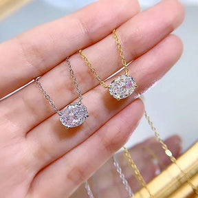 Colar Lumi com Moissanite Oval 3Ct