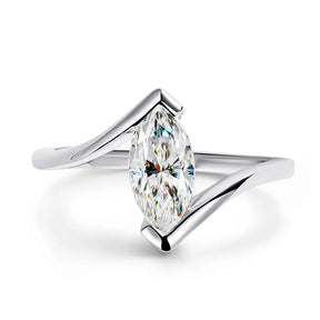 Anel Solitário Moissanite Deluxe Marquise Cut 1CT